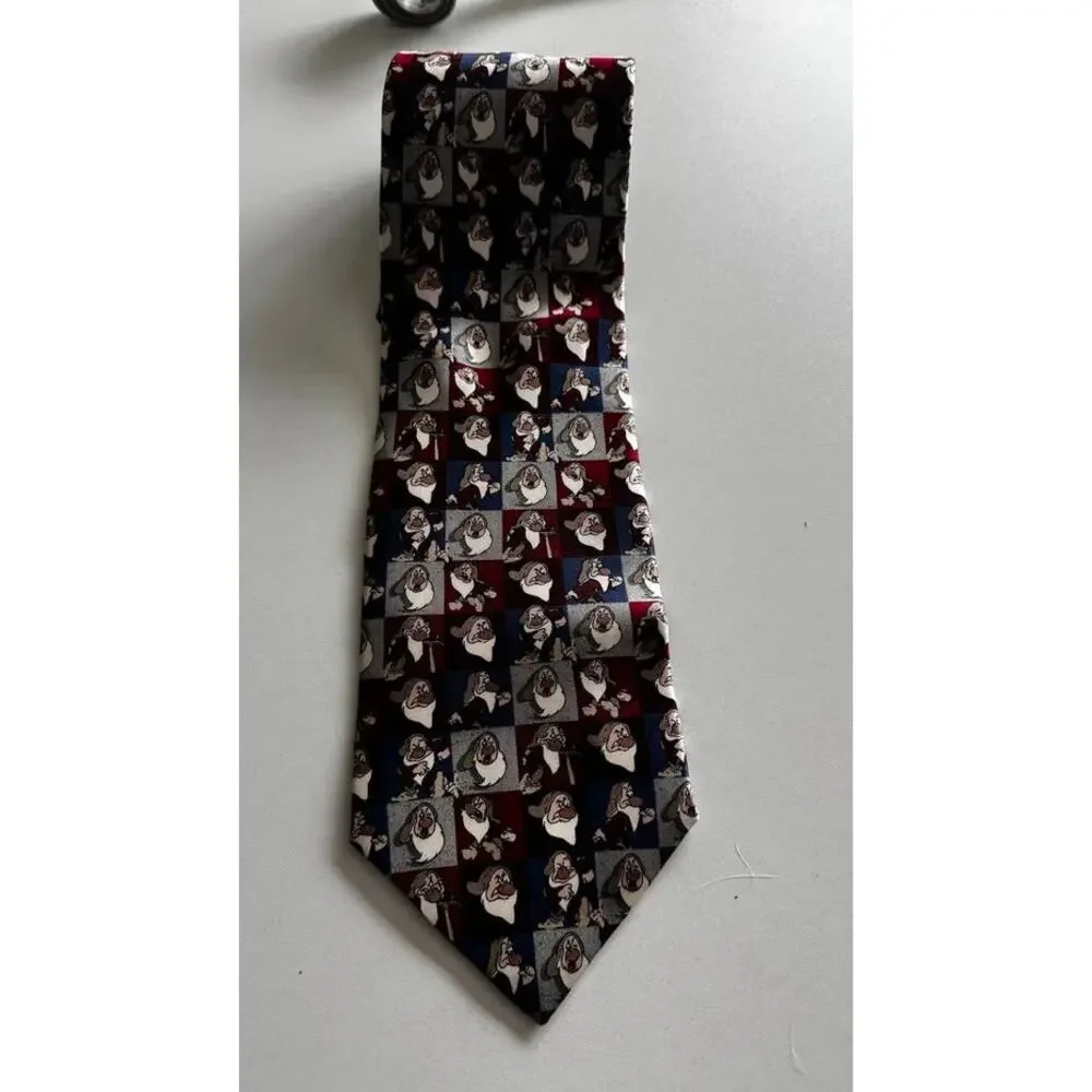Disney Grumpy Tie – 100% Silk Vintage Walt Disney World Necktie